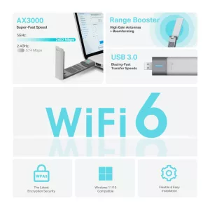 Adaptador de Red Tp-Link Usb Archer Tx50uh Dual Band Ax3000