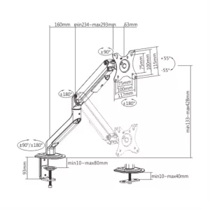 Soporte brazo para monitor hasta 32''