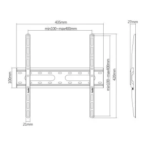 Soporte para TV lcd/led fijo hasta 75'' / 45kg