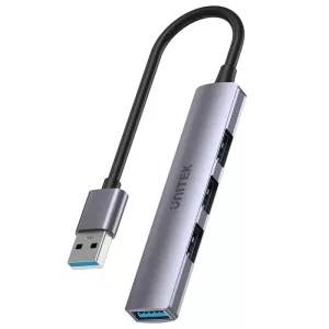 HUB UNITEK ULTRA SLIM 4 EN 1 3X USB 2.0/1X USB 3.0 (H1208A) GRAY
