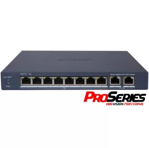 SWITCH POE HIKVISION PRO DS-3E1510P-EI 8 PUERTOS POE + 2 GIGABIT 110W - ADMINISTRABLE