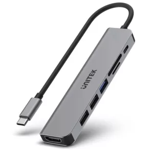 HUB USB-C Unitek 7 en 1 5Gbps con PD 100w