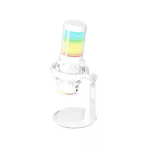 MICRÓFONO GAMING MARVO MIC-07 OMNIDIRECCIONAL BLANCO CON ILUMINACIÓN
