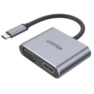 HUB Q4 LITE  USB-C UNITEK 4 EN 1 DUAL DISPLAY PD 100W (D1049A) - SPACE GREY