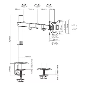 Soporte brazo para monitor hasta 32