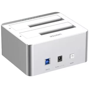 DOCKING STATION UNITEK DUAL-BAY SATA 10GBPS (Y-3027GY01) - SILVER