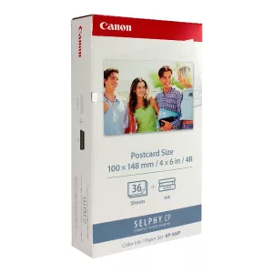 Kit Canon Cartucho Tinta KP-36IP Con Papel Térmico 4x6 36 Hojas