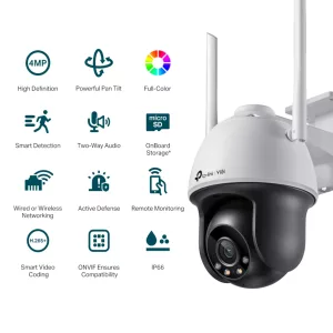TP-LINK VIGI C540-W CÁMARA DE SEGURIDAD EXTERIOR WIFI 4MP 360° A TODO COLOR