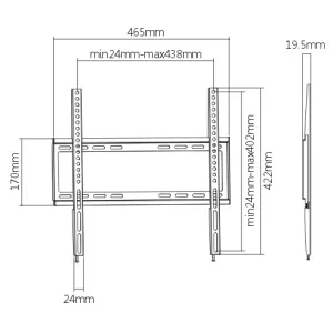 Soporte para TV fijo ultra delgado hasta 55''