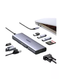 Hub Ugreen 4k Tipoc Usb 9 en 1/hdmi/vga/rj45/sd/pd