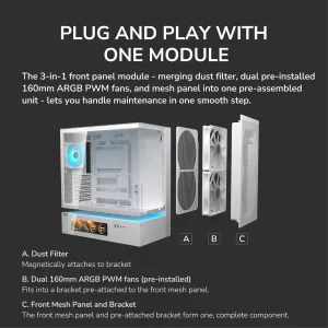 Gabinete Cougar Cfv235 Mesh Vision White