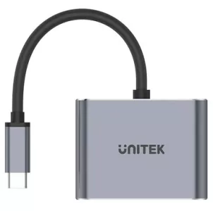 HUB Q4 LITE  USB-C UNITEK 4 EN 1 DUAL DISPLAY PD 100W (D1049A) - SPACE GREY
