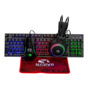 Combo Gaming Marvo Mousepad Mouse Teclado Auriculares