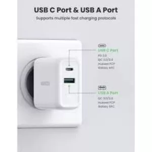 Cargador Ugreen De Pared 38w Usb + Usb-c Blanco