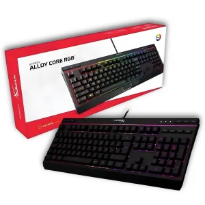 TECLADO GAMING HYPERX ALLOY CORE RGB MEMBRANA BLACK - CABLEADO