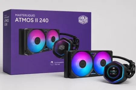 WATER COOLING - ENFRIAMIENTO LIQUIDO COOLER MASTER MASTERLIQUID ATMOS II LCD 240 ARGB - BLACK