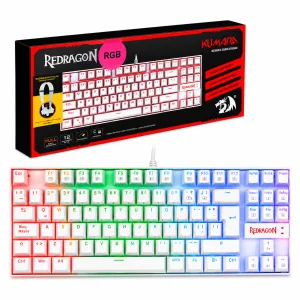 TECLADO GAMING MECANICO REDRAGON KUMARA K552 RGB CABLEADO -  WHITE