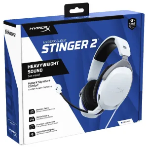 HyperX Cloud Stinger 2 - Gaming - auricular - tamaño completo - cableado - conector de 3,5 mm - blanco