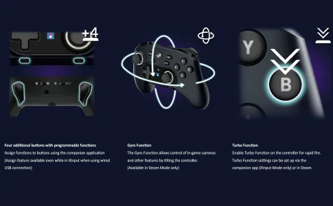 JOYSTICK INALAMBRICO HORI PRO PARA STEAM  – MIDNIGHT BLACK