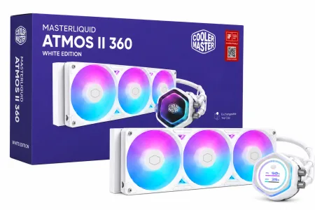 WATER COOLING - ENFRIAMIENTO LIQUIDO COOLER MASTER MASTERLIQUID ATMOS II LCD 360 ARGB - WHITE