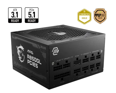 FUENTE MSI MAG A850GL PCIE5 850W 80 PLUS GOLD MODULAR