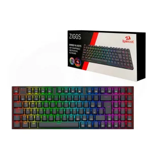 TECLADO GAMING MECANICO REDRAGON ZIGGS K669 COMPACTO RGB CABLEADO -  BLACK