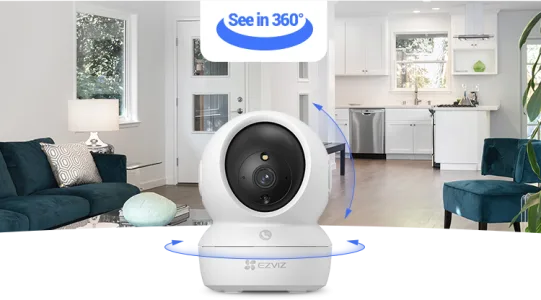 CAMARA EZVIZ H6C PRO 2K+ WIFI INTERIOR CON PANE0 E INCLINACION