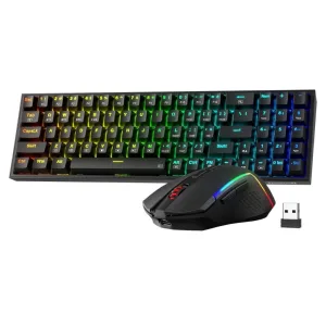 COMBO GAMING TECLADO Y MOUSE MECANICO REDRAGON S136 78% INALAMBRICO - BLACK