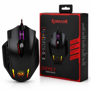 MOUSE GAMING REDRAGON IMPACT M908 RGB CABLEADO - BLACK
