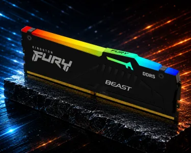 MEMORIA KINGSTON FURY BEAST RGB BLACK 8GB DDR5 5200MTS