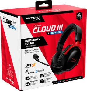AURICULARES HYPERX CLOUD III S WIRELESS GAMING – BLACK/RED