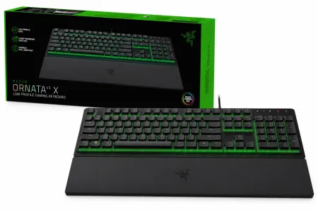 TECLADO GAMING RAZER ORNATA V3 X MEMBRANA RGB LOW PROFILE CABLEADO - BLACK