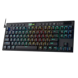 TECLADO GAMING MECANICO REDRAGON HORUS K622 TKL RGB LOW PROFILE CABLEADO - BLACK