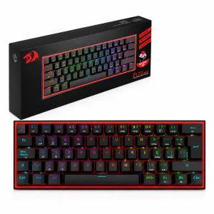 TECLADO GAMING MECANICO REDRAGON FIZZ PRO K616 RGB 60% TRIPLE CONEXION - BLACK/RED 