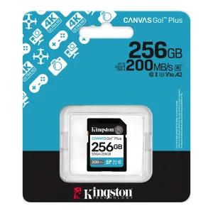 TARJETA DE MEMORIA KINGSTON SD CANVAS GO PLUS 256GB PARA CAMARA FOTOGRAFICA