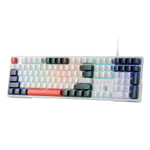 TECLADO GAMING MECANICO REDRAGON TRUNDLE K668WBO RGB FULL SIZE CABLEADO - BLACK/WHITE