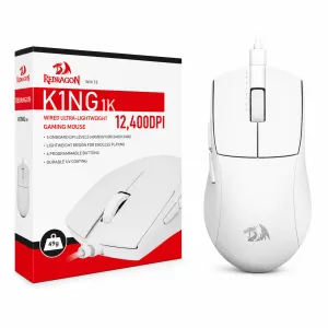 MOUSE GAMING REDRAGON K1NG M724 ULTRALIVIANO CABLEADO - WHITE