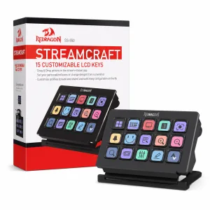 STREAM DECK REDRAGON STREAMCRAFT SS550 15 BOTONES LCD CABLEADO - BLACK