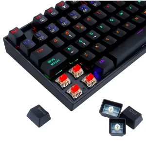 TECLADO GAMING MECANICO REDRAGON KUMARA K552 RAINBOW TKL CABLEADO -  BLACK 
