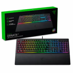 TECLADO GAMING RAZER ORNATA V3 MECA-MEMBRANA RGB LOW PROFILE CABLEADO - BLACK