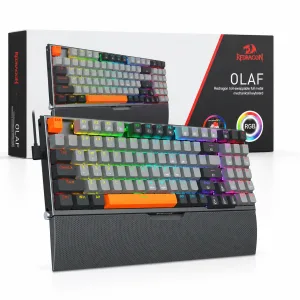 TECLADO GAMING MECANICO REDRAGON OLAF K648 RGB COMPACTO CABLEADO - BLACK