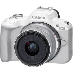 Camara Canon R50 Mirrorless + Lente 18-45mm blanca