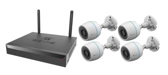 Kit de Vigilancia Ezviz X5S NVR 5MP + 4 Cámaras H3c Full HD Wi-Fi Exterior